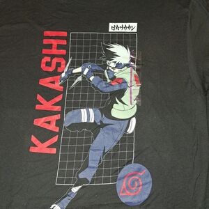 Naruto Shippuden Mens Kakashi Hataki Shirt Big Mans Size 2XL Black 2X